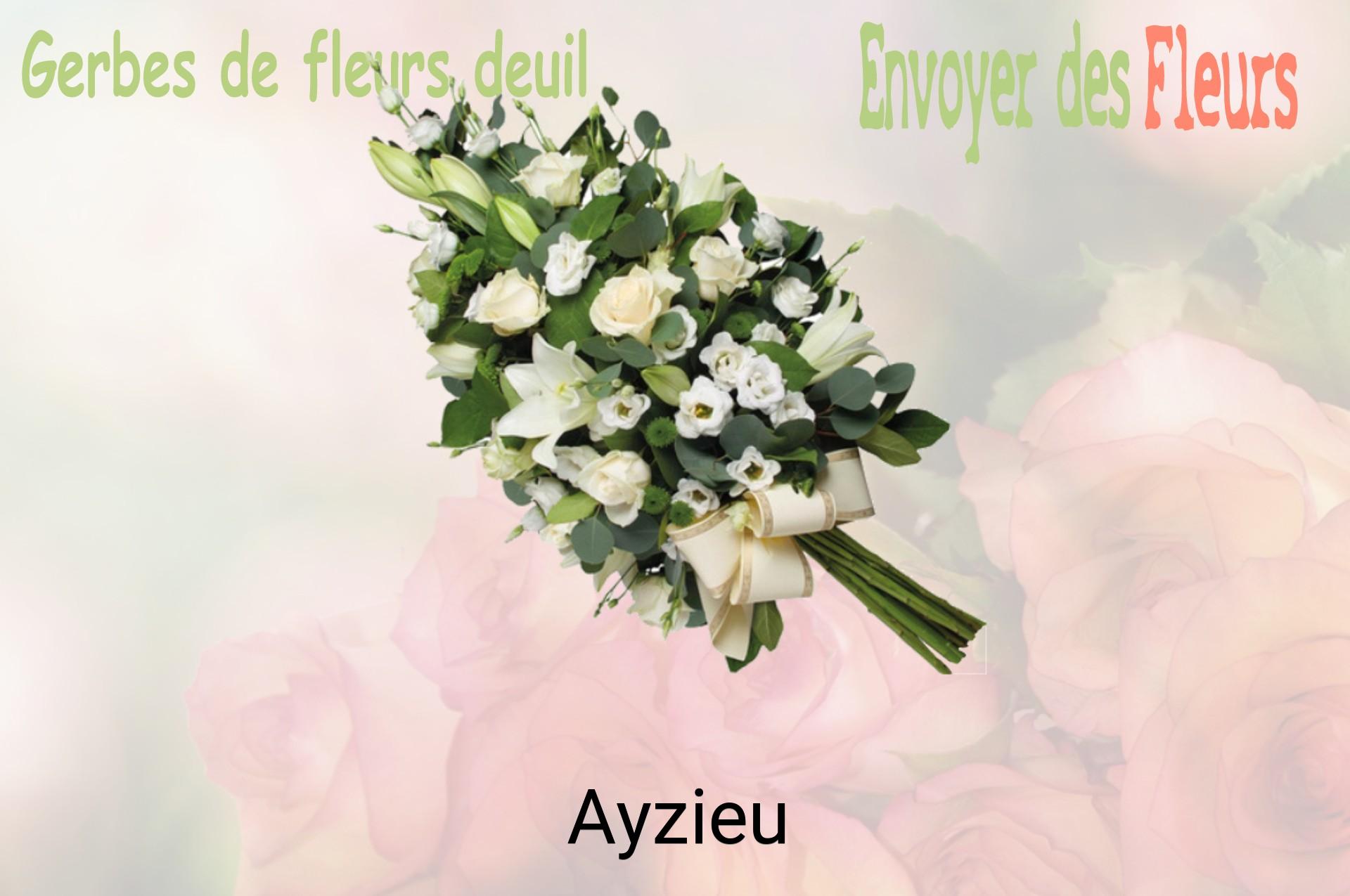 Gerbe de fleurs de deuil livrée à Ayzieu